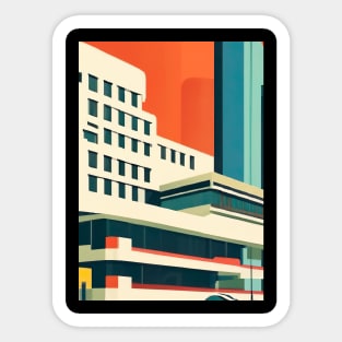 Minimalist City House Sticker